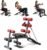 seanleecore Ab Machine with Squat machine, Multi-Functional Adjustable Ab Trainer, Ab Workout Bench for Home Gym, Sit Up Machine for Abdominal & Glutes, Exercise Chair for Full Body Workout