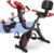 pooboo Folding Magnetic X‑Bike, Upright Exercise Bike for Home Gym