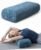 Yoga Bolster Pillow for Meditation and Support – Rectangular Foam Cushion with Removable Corduroy Cover, Machine Washable Suede-like Pillowcase & Convenient Carry Handles for Women Blue 1PC