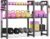 800LBS Capacity Multifunctional Home Gym Storage Rack with Side Hooks, Heavy Duty Adjustable Weight Storage Rack for Dumbbells Kettlebells Yoga Mat, Space Saving Workout Equipment Storage Organizer
