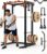 Power Cage, Power Rack with Cable Crossover System, 2000LBS Squat Rack with LAT Pull Down System, Workout Cage with Pulley System for Fitness Home Gym Strength Training (Red&Black)
