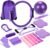 Pilates Ring Circle Fitness Set 17 pcs Equipment Accessories Workouts Includes Pilates Ball Magic Circle Yoga Ring Knee Pads and Resistance Bands for Women Set Gift for Women Weight Loss