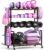 Dumbbell Rack with Wheels, 3-Tier Home Gym Storage Rack, Workout Equipment Organizer with Lockable Casters, Hooks, Side Basket and Wood Shelves