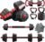 6-in-1 Adjustable Dumbbell & Barbell Weight Set, 45LB Octagon Anti-Roll Iron Sand & Cement Composite Weights, All-in-One Home Gym Equipment with Kettlebell, Push-up Stands & Gloves